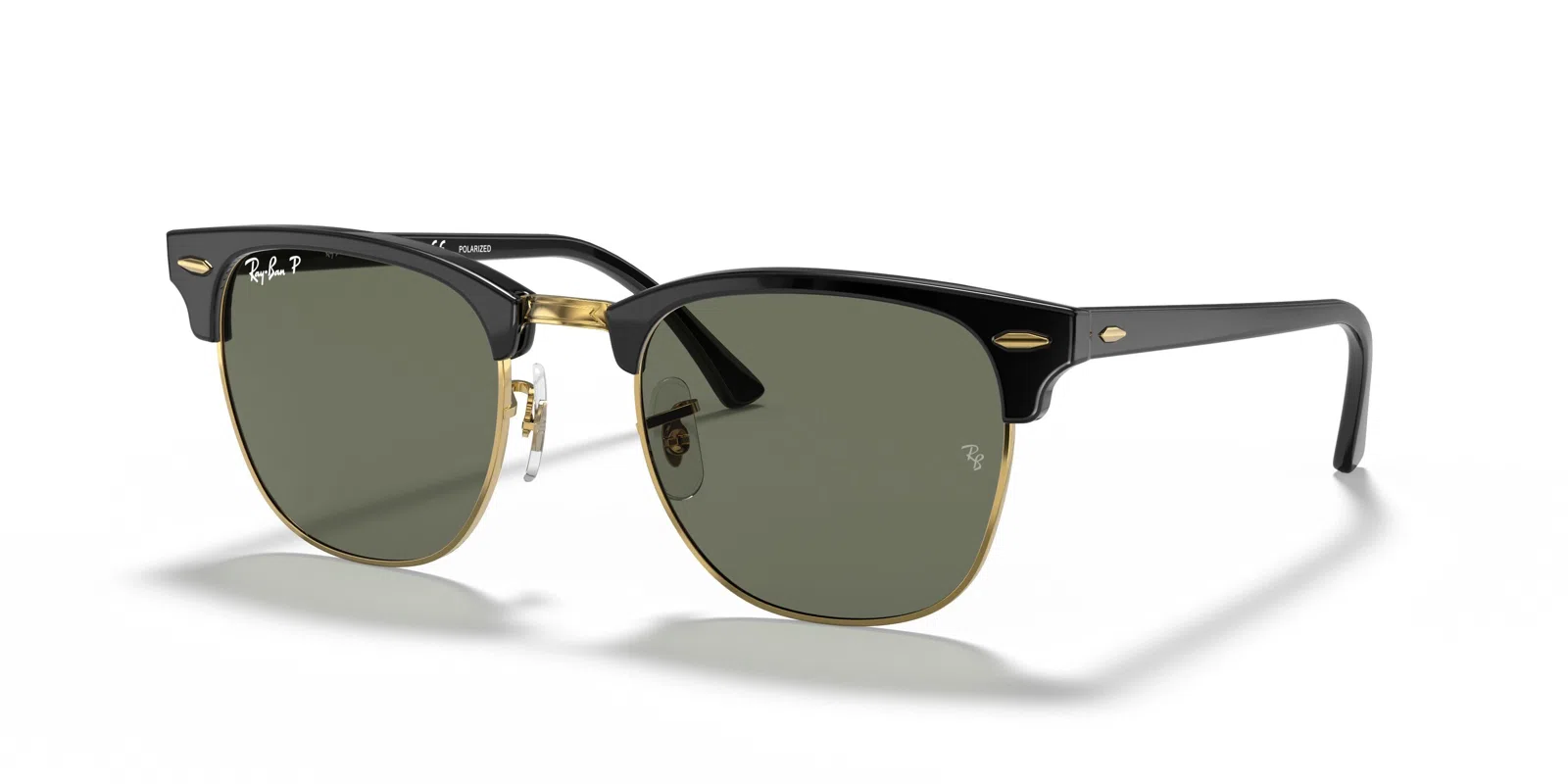 Ray-Ban Clubmaster 0RB3016 Sunglasses - Grey On Black - view 15
